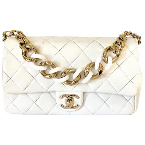 white chanel bag with gold chain|clutch with chain chanel.